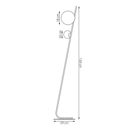 Vloerlamp TATU 2xG9/8W/230V wit