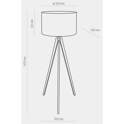 Vloerlamp TREVISO 1xE27/25W/230V grijs/hout