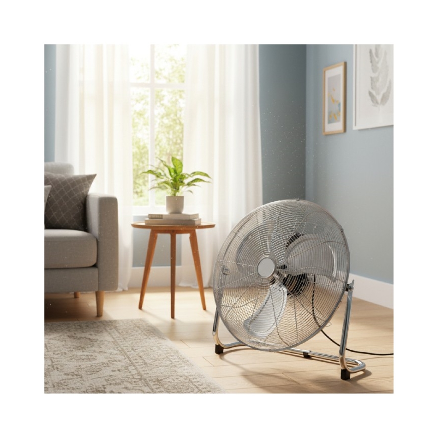 Vloerventilator VIENTO 200W/230V glanzend chroom
