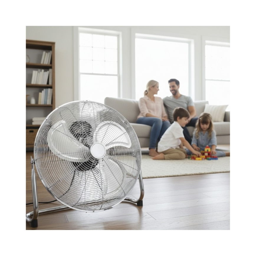 Vloerventilator VIENTO 200W/230V glanzend chroom