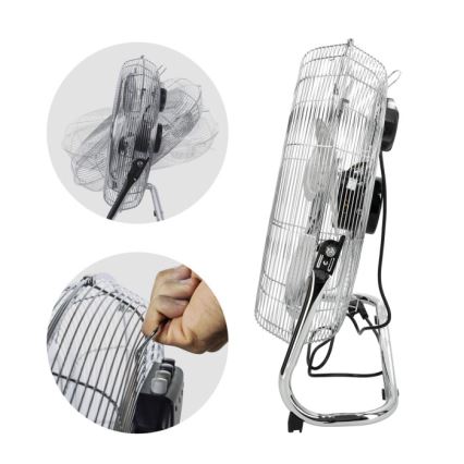 Vloerventilator VIENTO 200W/230V glanzend chroom