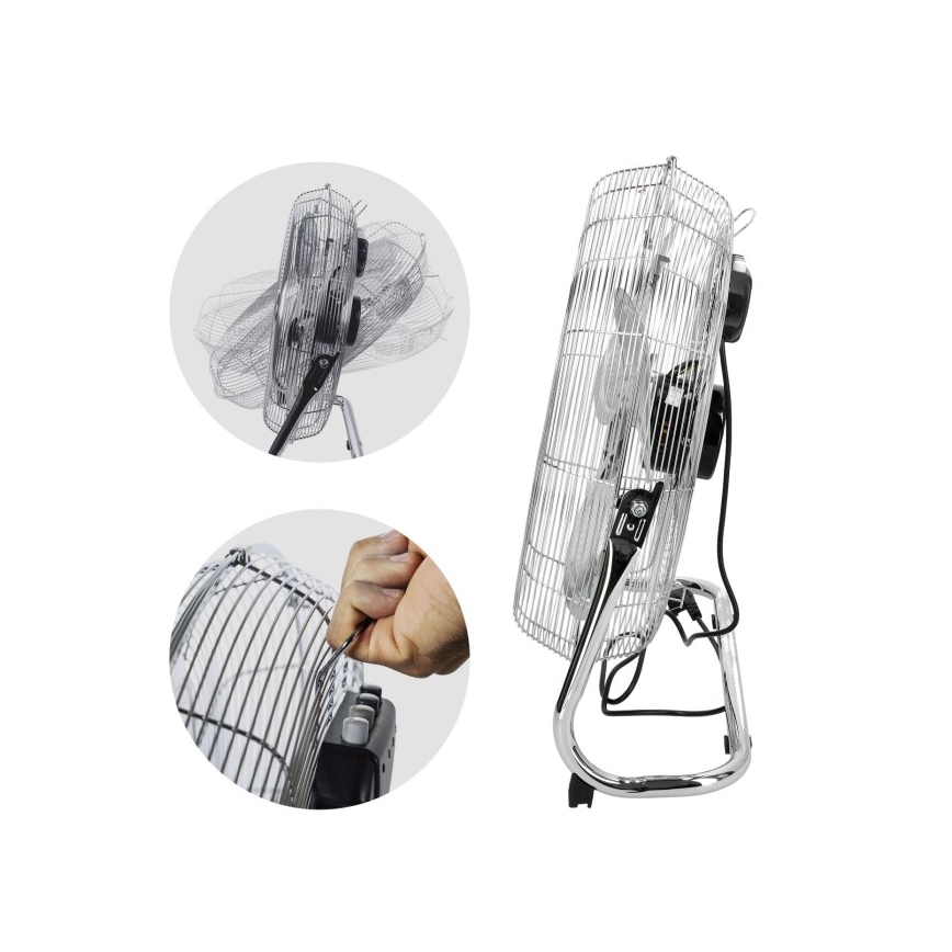 Vloerventilator VIENTO 200W/230V glanzend chroom