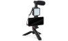 Vloggers Set 4in1 - Microfoon, LED Lamp, Driepoot, Telefoonhouder