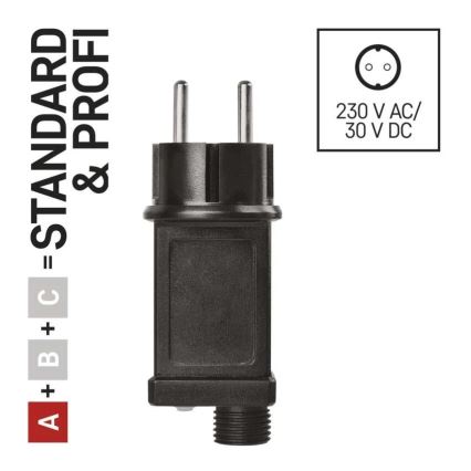 Voeding voor koppelbare kerstverlichting 12W/230V IP44