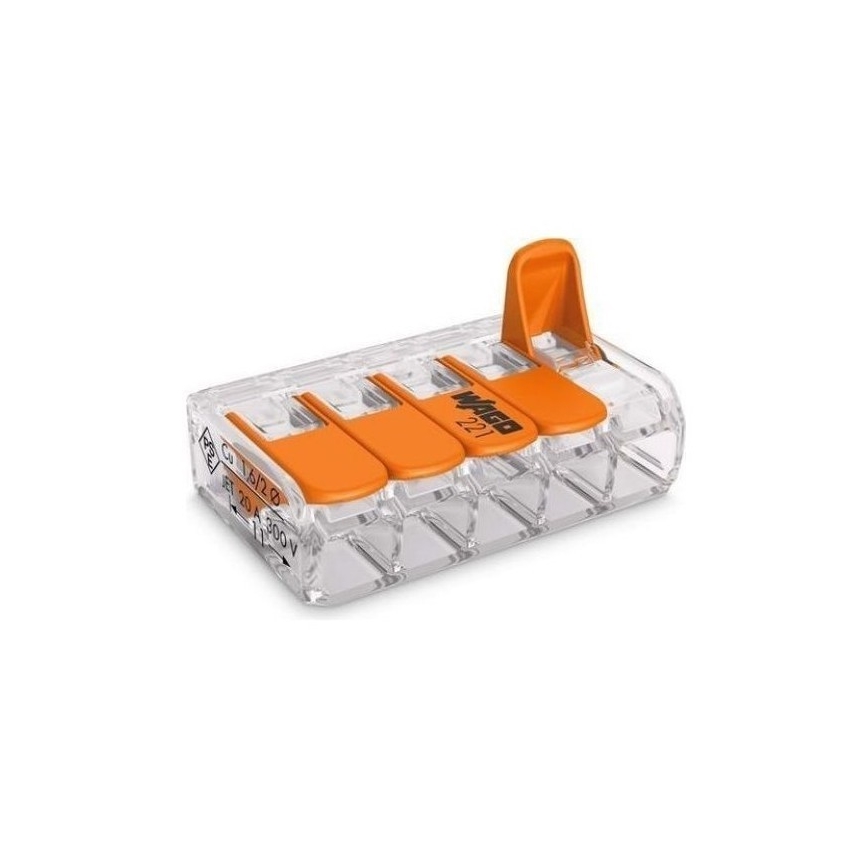 WAGO 221-415 - Verdeeldoos Terminal COMPACT 5x4 450V oranje