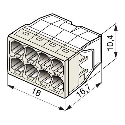 WAGO 2273-208 - Verdeeldoos Terminal COMPACT 8x2,5 450V wit