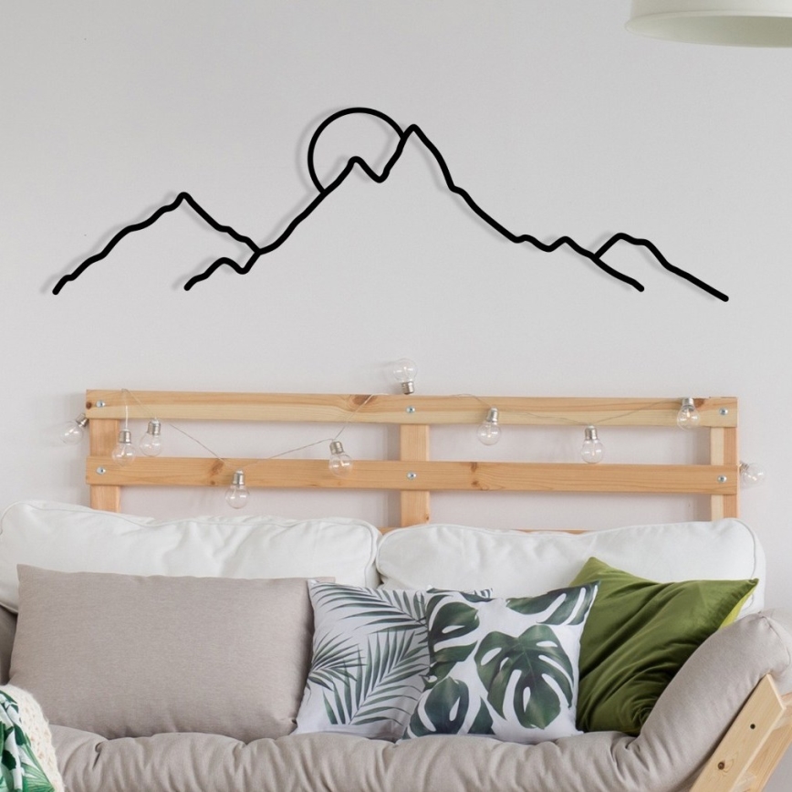 wand decoratie 100x29 cm bergen metaal