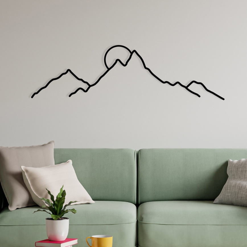wand decoratie 100x29 cm bergen metaal