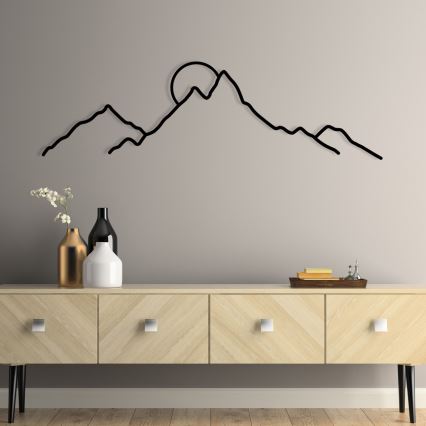 wand decoratie 100x29 cm bergen metaal