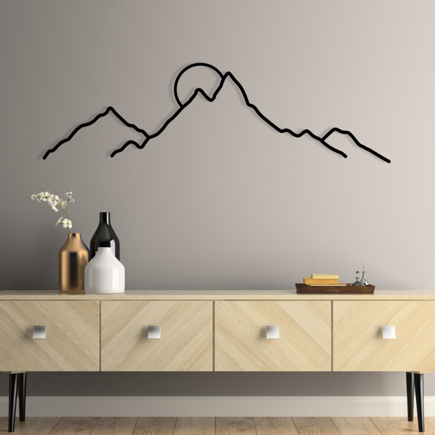 wand decoratie 100x29 cm bergen metaal