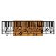 wand decoratie 100x30 cm piano hout/metaal