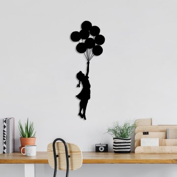 wand decoratie 100x34 cm meisje metaal