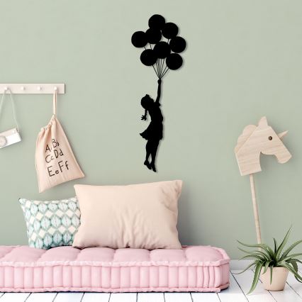 wand decoratie 100x34 cm meisje metaal