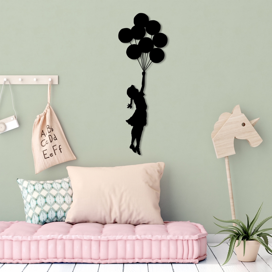 wand decoratie 100x34 cm meisje metaal