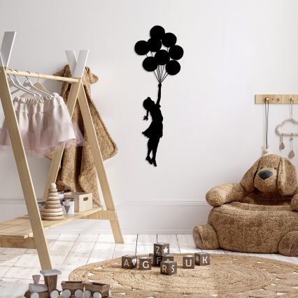 wand decoratie 100x34 cm meisje metaal