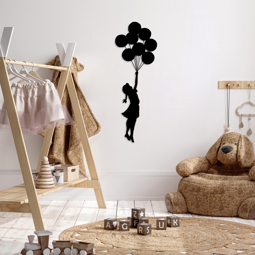 wand decoratie 100x34 cm meisje metaal