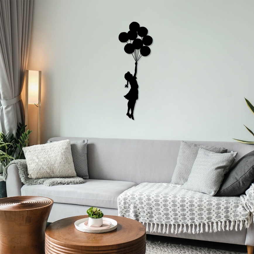 wand decoratie 100x34 cm meisje metaal