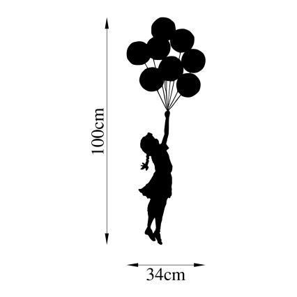 wand decoratie 100x34 cm meisje metaal