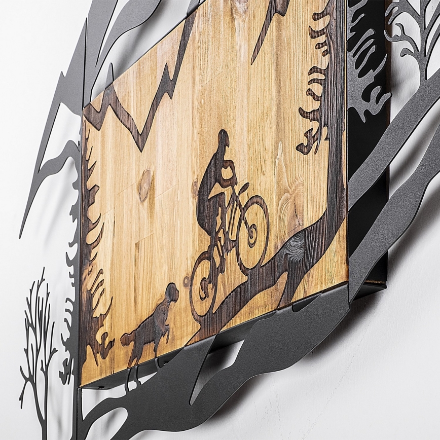 wand decoratie 110x65 cm motorrit hout/metaal
