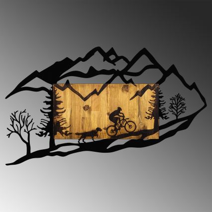 wand decoratie 110x65 cm motorrit hout/metaal
