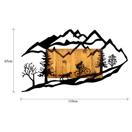 wand decoratie 110x65 cm motorrit hout/metaal