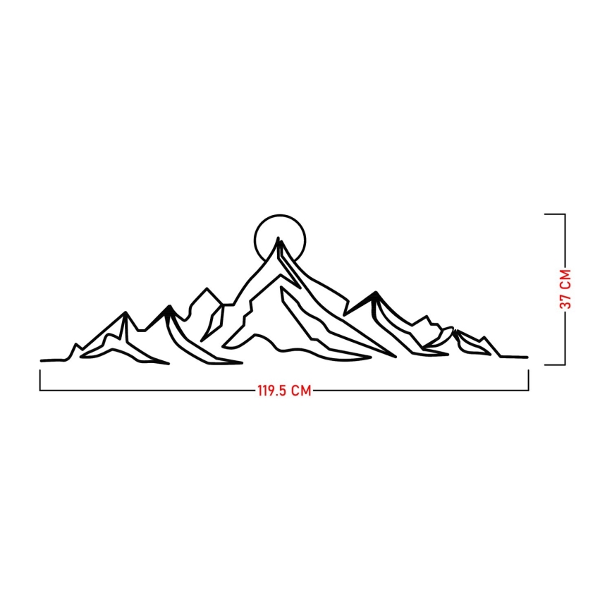 wand decoratie 119,5x37 cm bergen metaal