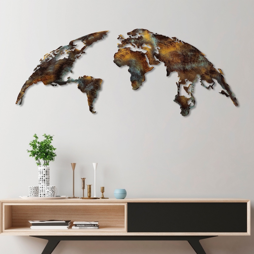 wand decoratie 2 st. 150x59 cm planeet metaal