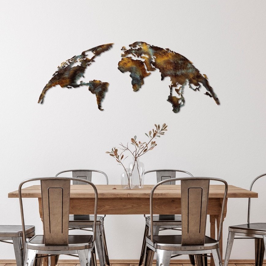 wand decoratie 2 st. 150x59 cm planeet metaal