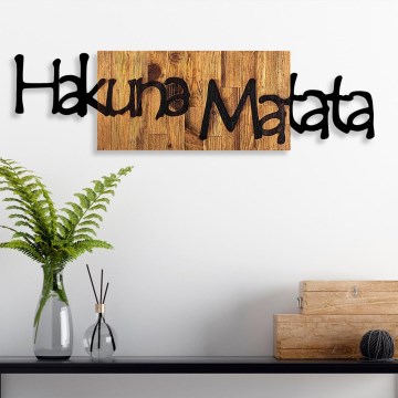 wand decoratie 30x108 cm hout/metaal