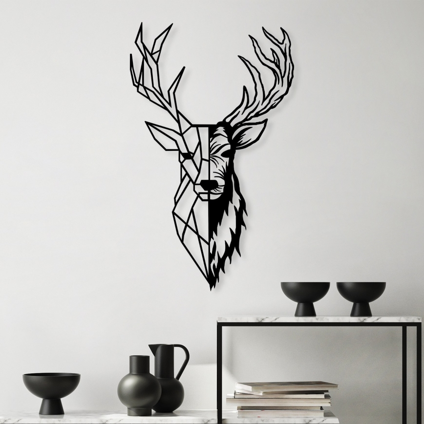 wand decoratie 42x70 cm hert metaal
