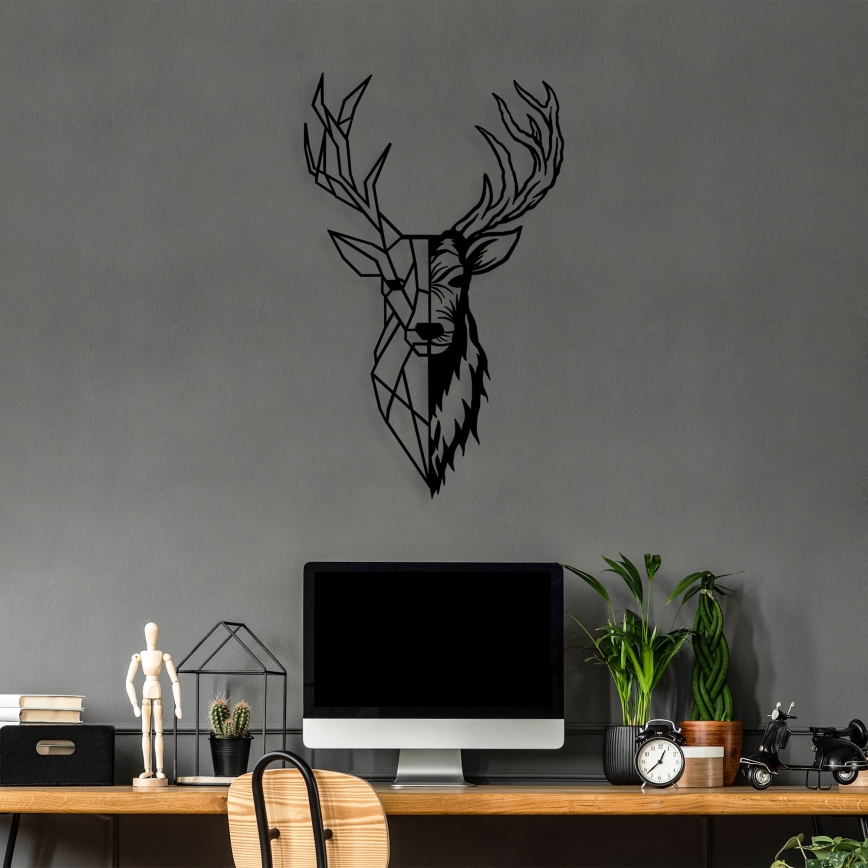 wand decoratie 42x70 cm hert metaal