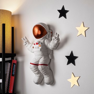wand decoratie 47x35 cm astronaut koper