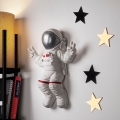 wand decoratie 47x35 cm astronaut zilver