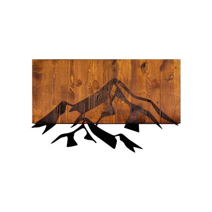 wand decoratie 58x36 cm bergen hout/metaal