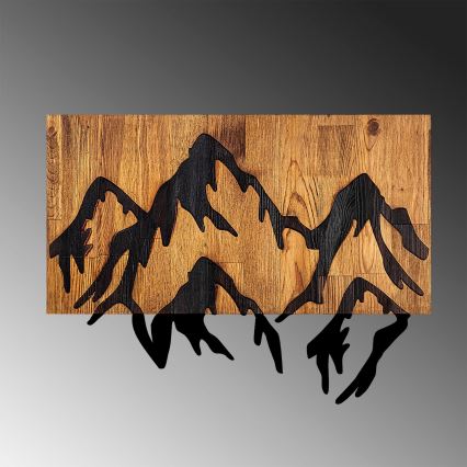 wand decoratie 58x44 cm bergen hout/metaal