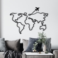 wand decoratie 60x42 cm kaart metaal