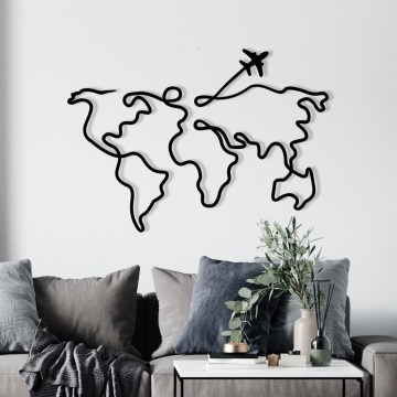 wand decoratie 60x42 cm kaart metaal