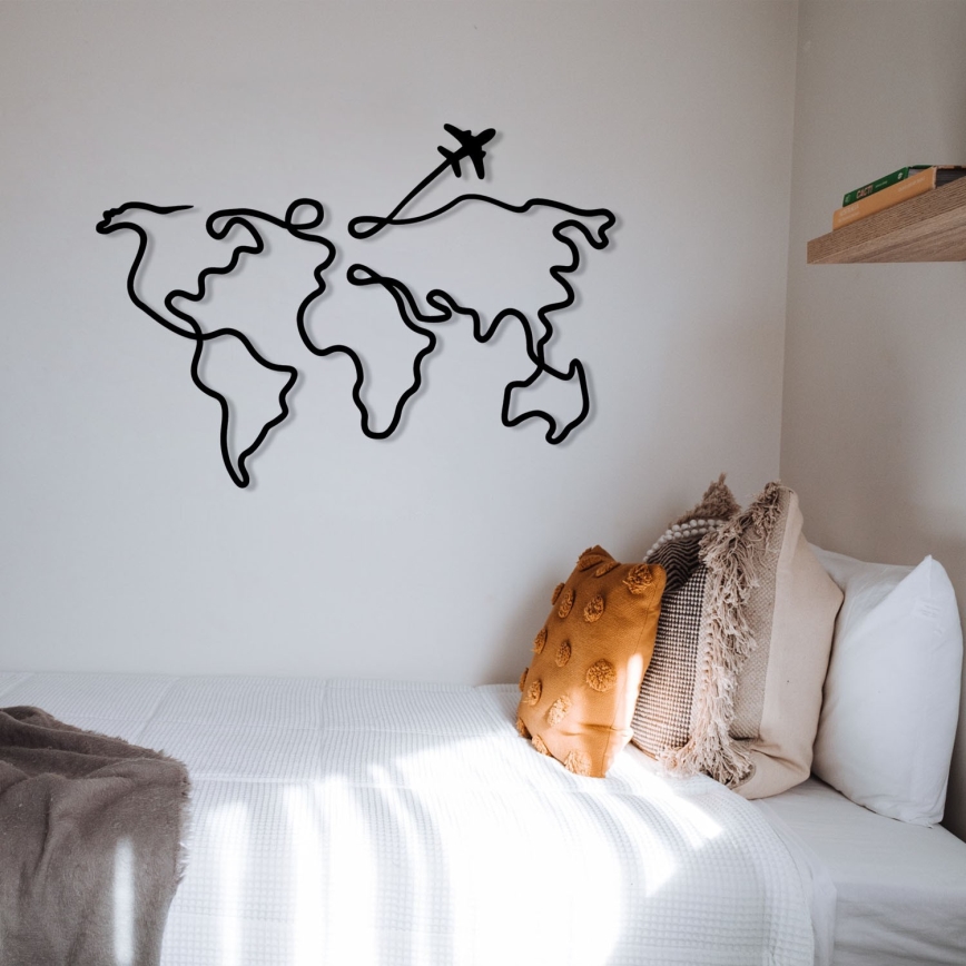 wand decoratie 60x42 cm kaart metaal