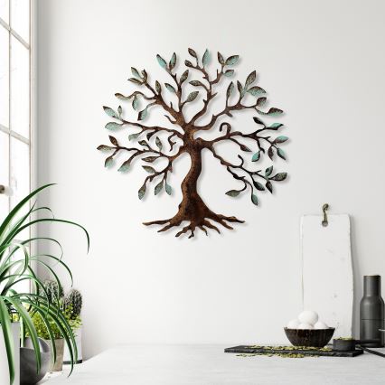 wand decoratie 60x60 cm boom metaal