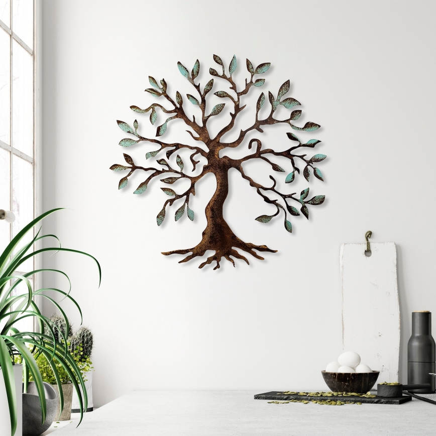 wand decoratie 60x60 cm boom metaal