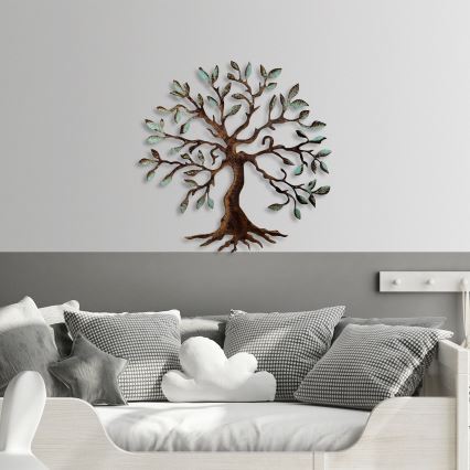 wand decoratie 60x60 cm boom metaal