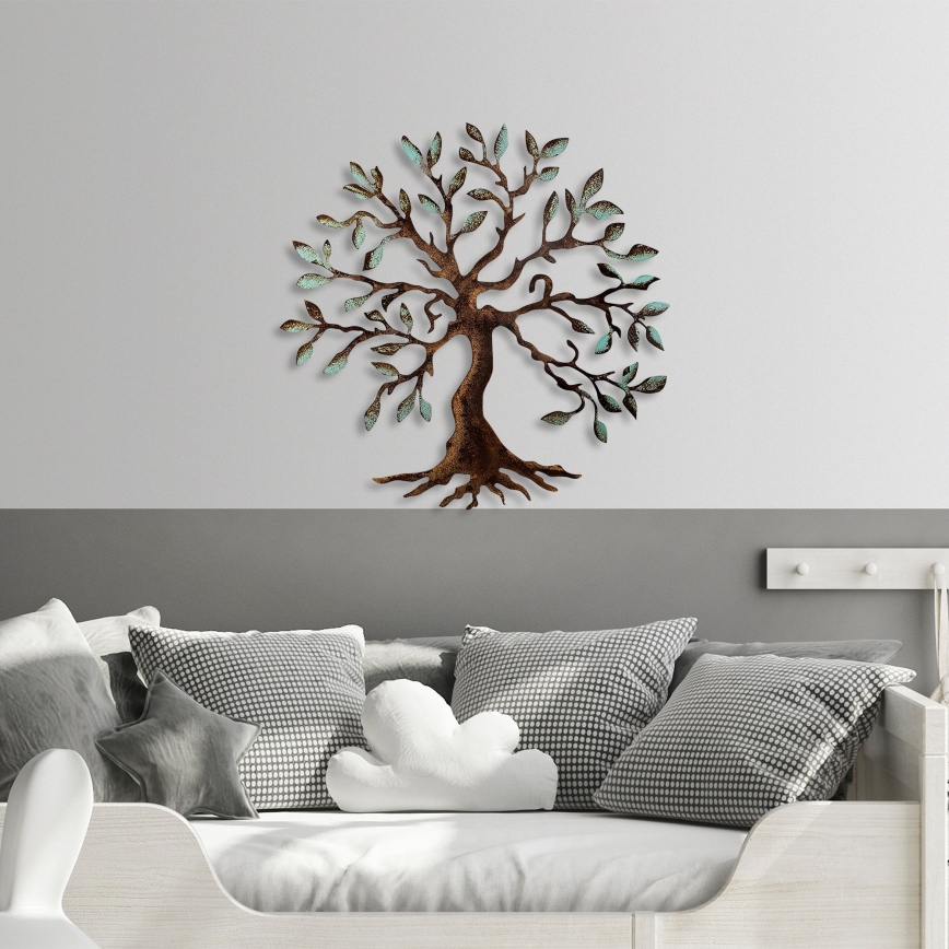 wand decoratie 60x60 cm boom metaal