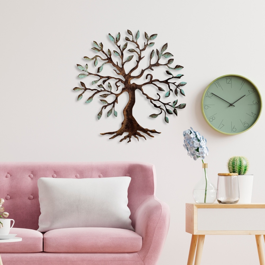 wand decoratie 60x60 cm boom metaal