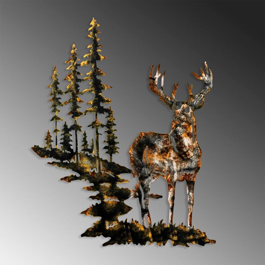 wand decoratie 65x79 cm hert metaal
