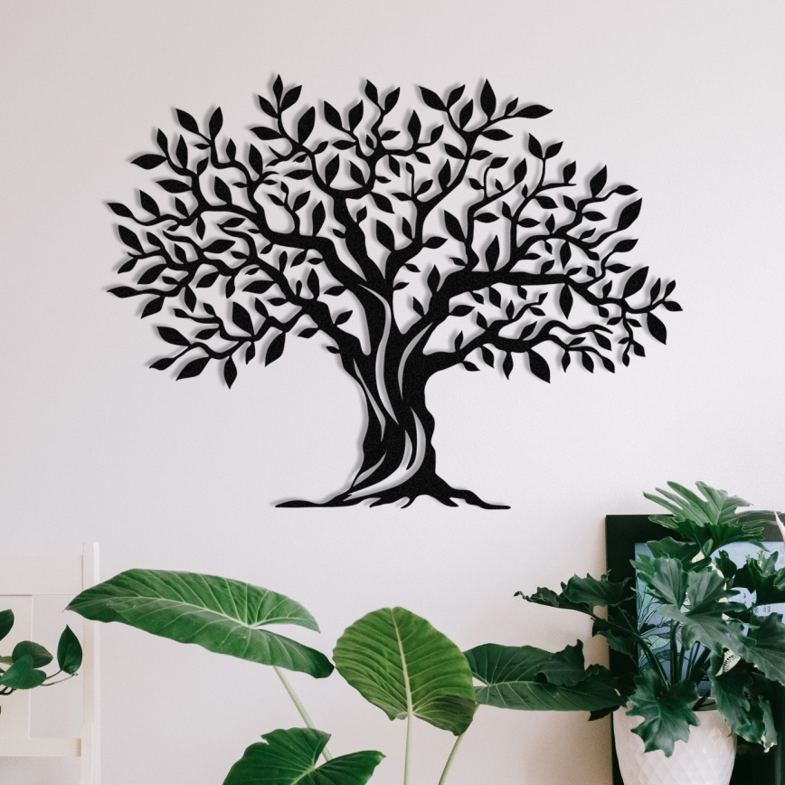 wand decoratie 69x52 cm boom metaal