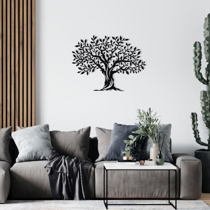 wand decoratie 69x52 cm boom metaal