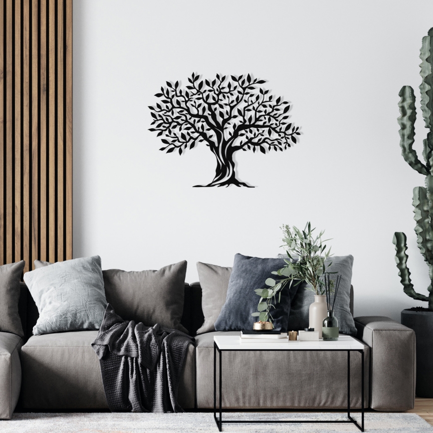 wand decoratie 69x52 cm boom metaal