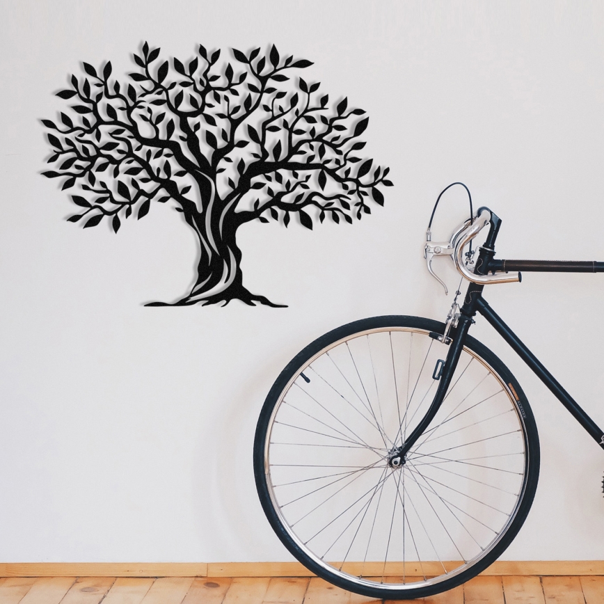 wand decoratie 69x52 cm boom metaal