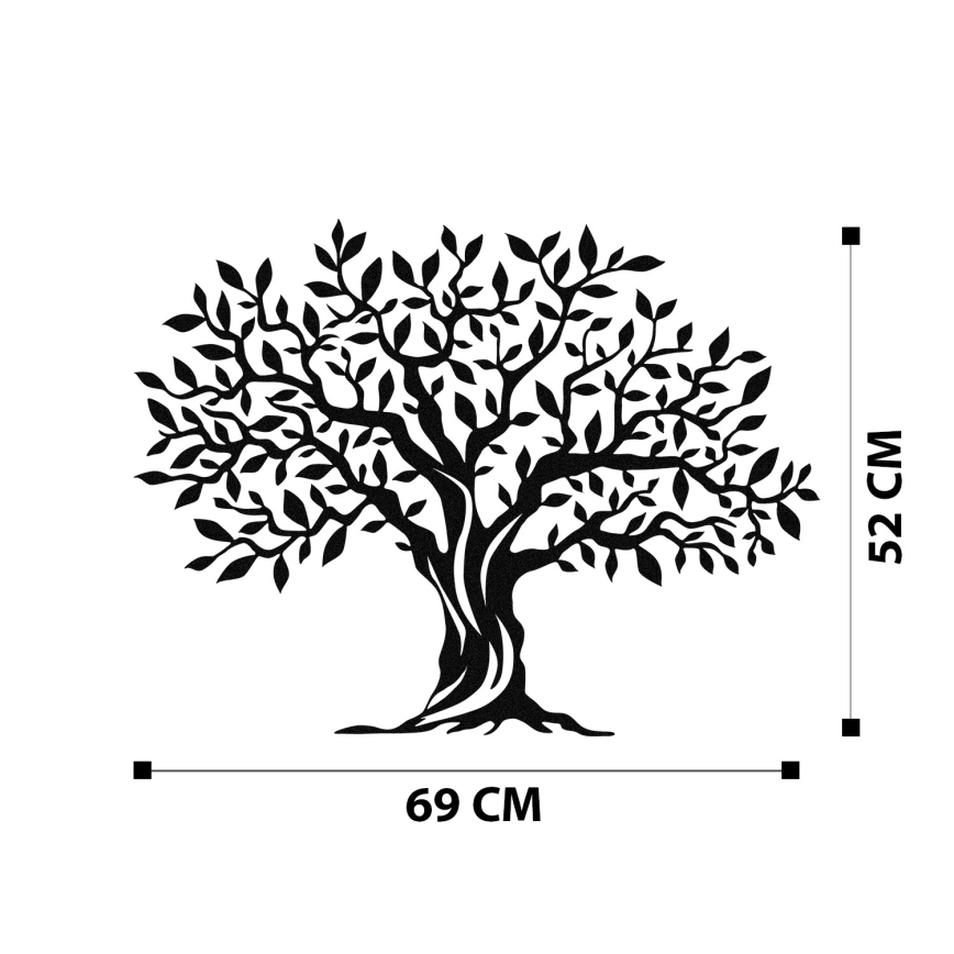 wand decoratie 69x52 cm boom metaal