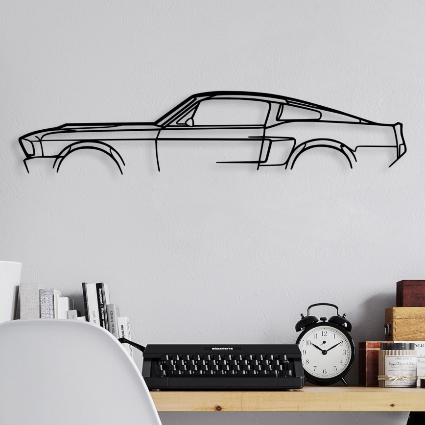 wand decoratie 70x15 cm car metaal